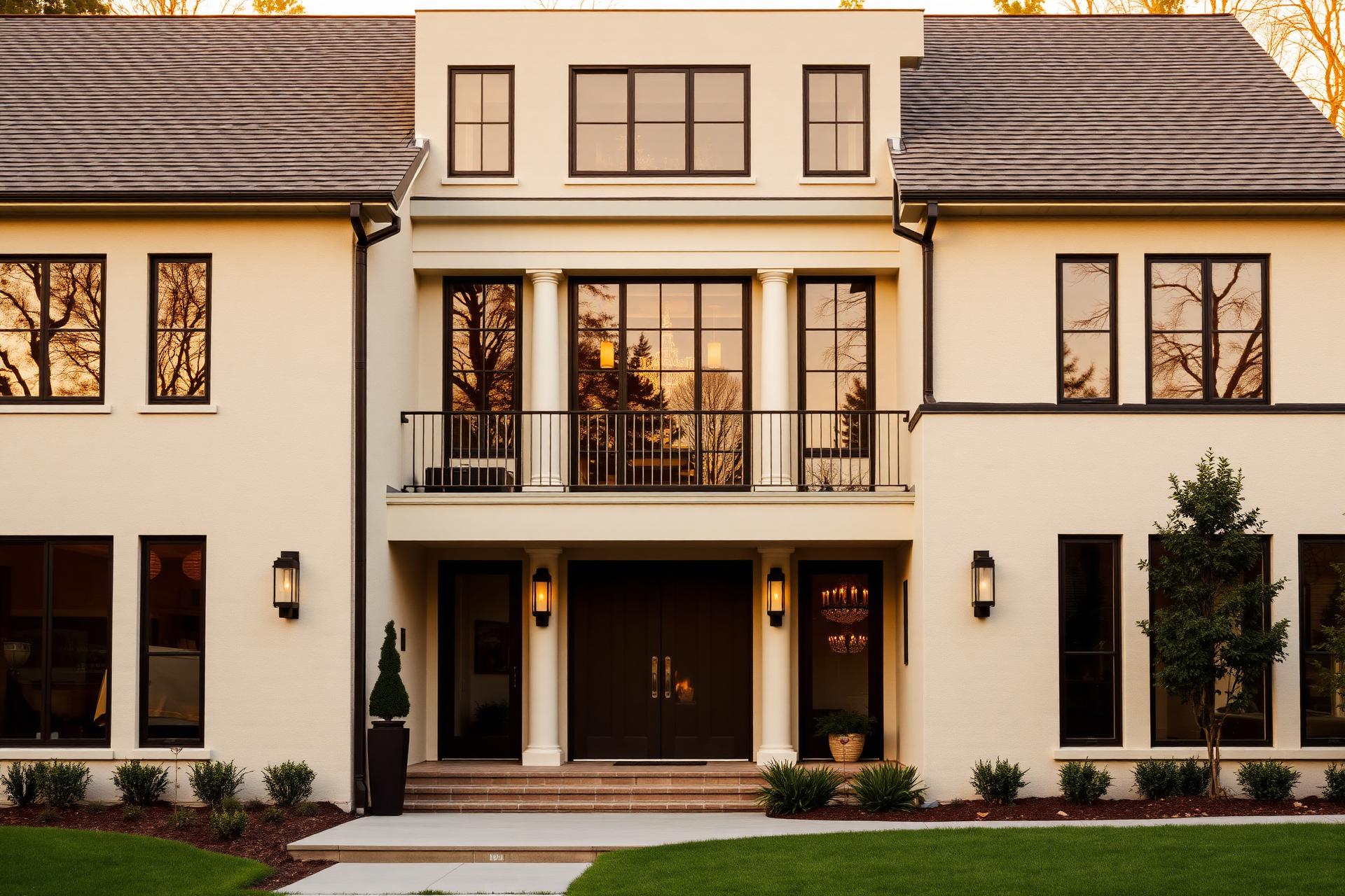 A refined Charlotte home at golden hour